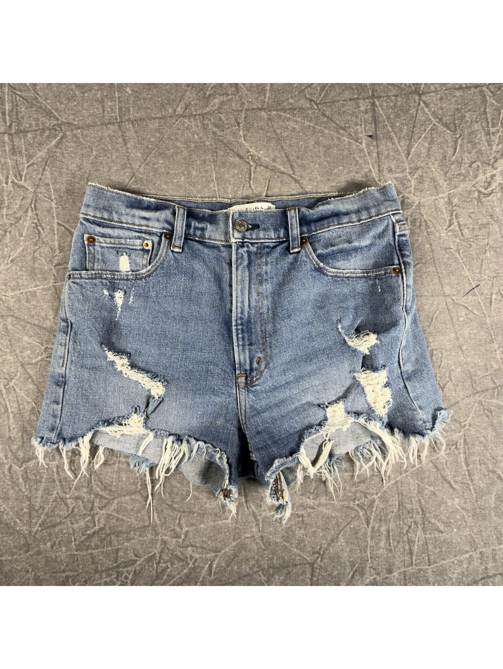 Abercrombie Shorts Women's 6 Blue Distress Dark Wash High